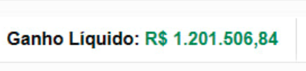 Ganho líquido R$ 1.201.506,84